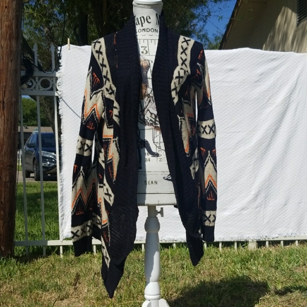 Rad Black / Orange Patterned Cardigan